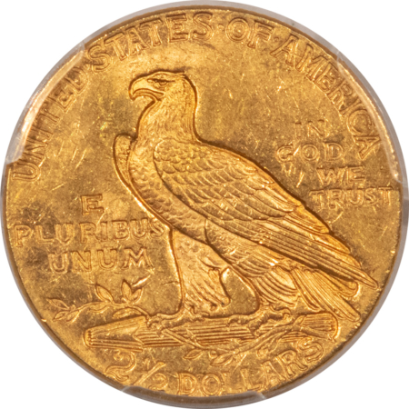 $2.50 1929 $2.50 INDIAN GOLD QUARTER EAGLE – PCGS MS-63 FLASHY & CHOICE, FINAL YEAR!