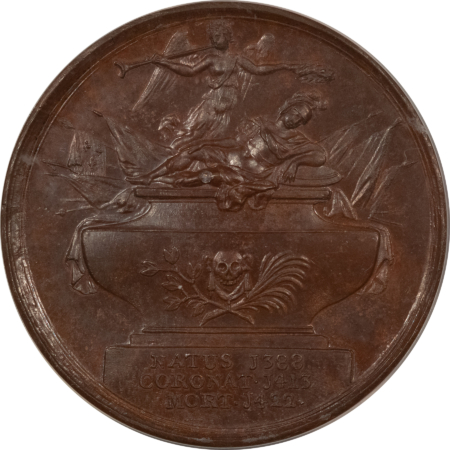 Exonumia 1731 GREAT BRITAIN KING HENRY V MEDAL, EIMER-526, BRONZED AE, PCGS SP-63; SCARCE