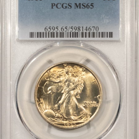 Half Dollars 1935 WALKING LIBERTY HALF DOLLAR – PCGS MS-65, PRETTY GEM! ORIGINAL!