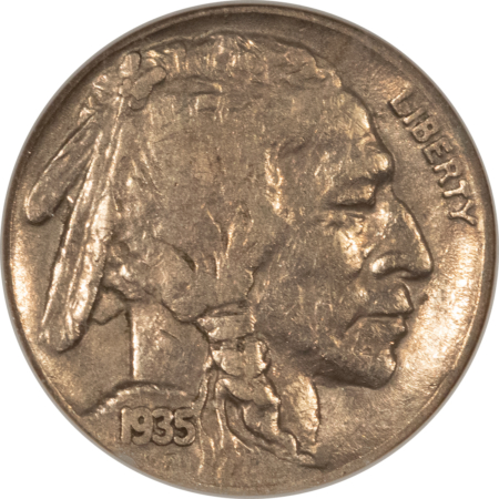 Buffalo Nickels 1935 BUFFALO NICKEL, DDR, FS-801 DIE 1 – ANACS VF-20 DETAILS, CLEANED! PQ!