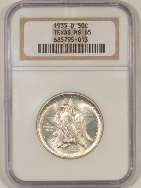Early Commems 1935-D TEXAS COMMEMORATIVE HALF DOLLAR – NGC MS-65, PREMIUM QUALITY GEM!