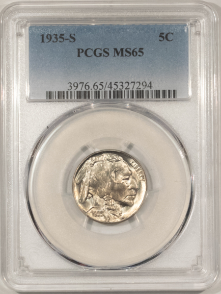 Buffalo Nickels 1935-S BUFFALO NICKEL – PCGS MS-65, LOOKS 66+ PREMIUM QUALITY!