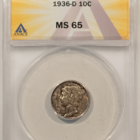 Dimes 1936-D MERCURY DIME – ANACS MS-65, FRESH & PREMIUM QUALITY!