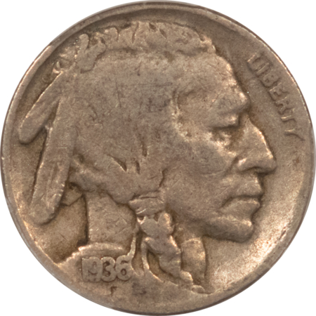 Buffalo Nickels 1936-D BUFFALO NICKEL, 3 1/2 LEGS – PCGS F-12, SCARCE!