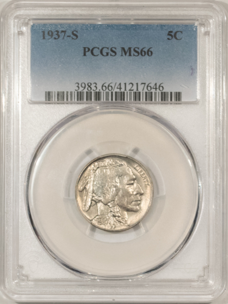 Buffalo Nickels 1937-S BUFFALO NICKEL – PCGS MS-66