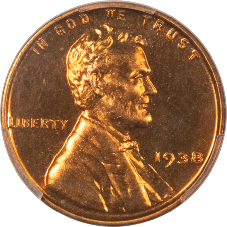 CAC Approved Coins 1938 PROOF LINCOLN CENT – PCGS PR-67 RD, SUPERB GEM! CAC APPROVED!
