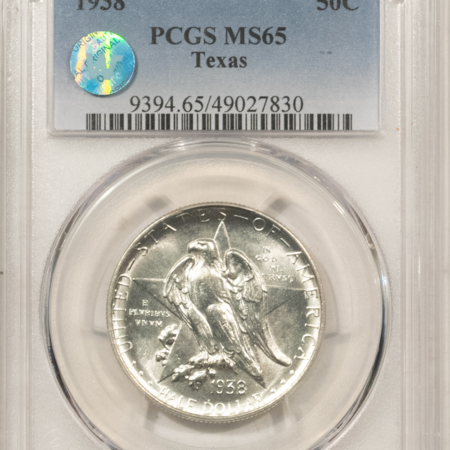 Early Commems 1938 TEXAS COMMEMORATIVE HALF DOLLAR – PCGS MS-65, BLAZING WHITE! SIGHT WHITE!
