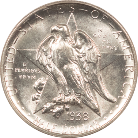Early Commems 1938 TEXAS COMMEMORATIVE HALF DOLLAR – PCGS MS-65, BLAZING WHITE! SIGHT WHITE!