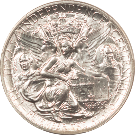 Early Commems 1938 TEXAS COMMEMORATIVE HALF DOLLAR – PCGS MS-65, BLAZING WHITE! SIGHT WHITE!