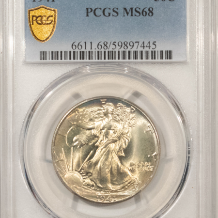 Half Dollars 1941 WALKING LIBERTY HALF DOLLAR – PCGS MS-68 REMARKABLE COIN VIRTUALLY PERFECT!