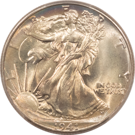 Half Dollars 1941 WALKING LIBERTY HALF DOLLAR – PCGS MS-68 REMARKABLE COIN VIRTUALLY PERFECT!