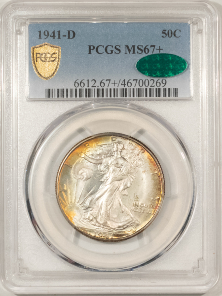 CAC Approved Coins 1941-D WALKING LIBERTY HALF DOLLAR – PCGS MS-67+ CAC APPROVED & SIMPLY STUNNING!