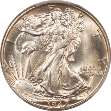 CAC Approved Coins 1942 WALKING LIBERTY HALF DOLLAR – PCGS MS-67, BLAZING WHITE, PQ & CAC APPROVED!