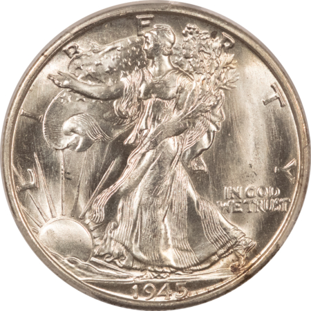 Half Dollars 1945-S WALKING LIBERTY HALF DOLLAR – PCGS MS-66, A SUPERB BLAZER!