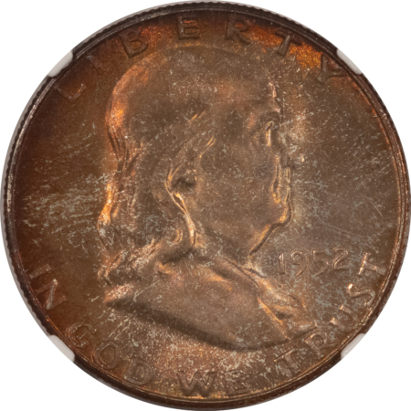 Franklin Halves 1952-S FRANKLIN HALF DOLLAR – NGC MS-67, SUPERB, ORIGINAL MINT SET TONED!
