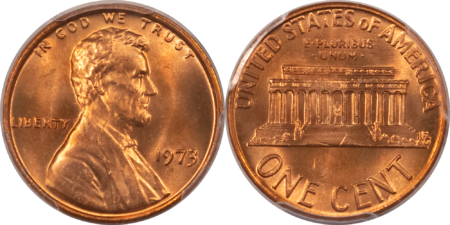 Lincoln Cents (Memorial) 1973, 1973-D LINCOLN CENT LOT OF 2 COINS – PCGS MS-66 RD