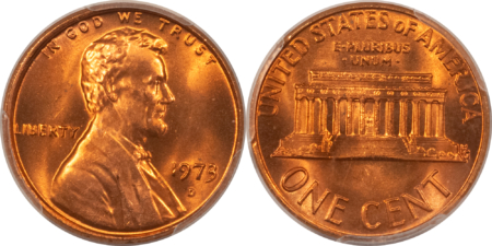 Lincoln Cents (Memorial) 1973, 1973-D LINCOLN CENT LOT OF 2 COINS – PCGS MS-66 RD
