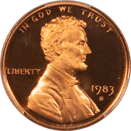 Lincoln Cents (Memorial) 1983-S PROOF LINCOLN CENT – PCGS PR-70 RD DCAM, PERFECT, REALLY TOUGH!