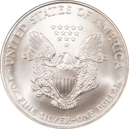 American Silver Eagles 1997 $1 AMERICAN SILVER EAGLE, 1 OZ .999 – NGC MS-69, FIRST STRIKES!