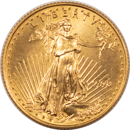 American Gold Eagles, Buffaloes, & Liberty Series 1998 $10 1/4 OZ AMERICAN GOLD EAGLE – GEM BRILLIANT UNCIRCULATED!