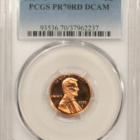 Lincoln Cents (Memorial) 2000-S PROOF LINCOLN CENT – PCGS PR-70 RD DCAM
