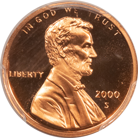 Lincoln Cents (Memorial) 2000-S PROOF LINCOLN CENT – PCGS PR-70 RD DCAM
