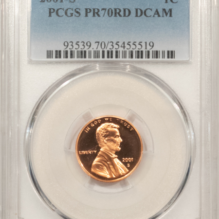 Lincoln Cents (Memorial) 2001-S PROOF LINCOLN CENT – PCGS PR-70 RD DCAM