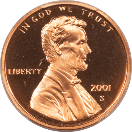 Lincoln Cents (Memorial) 2001-S PROOF LINCOLN CENT – PCGS PR-70 RD DCAM