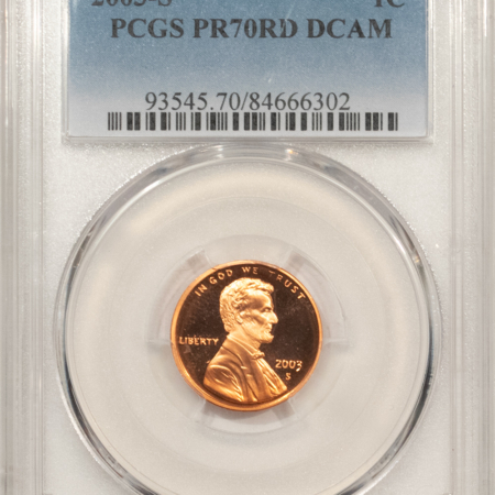 Lincoln Cents (Memorial) 2003-S PROOF LINCOLN CENT – PCGS PR-70 RD DCAM