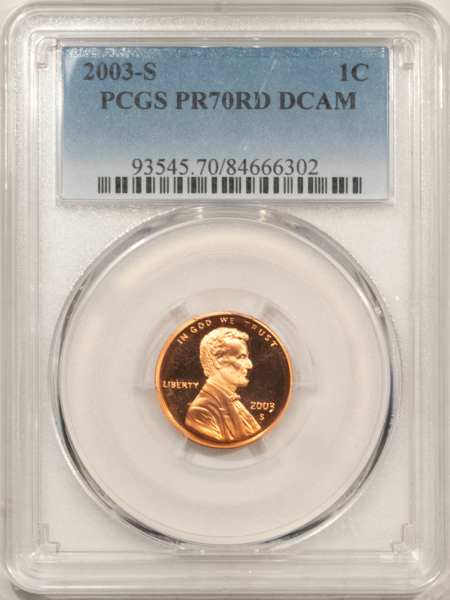 Lincoln Cents (Memorial) 2003-S PROOF LINCOLN CENT – PCGS PR-70 RD DCAM