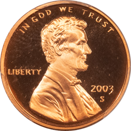Lincoln Cents (Memorial) 2003-S PROOF LINCOLN CENT – PCGS PR-70 RD DCAM
