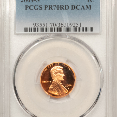 Lincoln Cents (Memorial) 2004-S PROOF LINCOLN CENT – PCGS PR-70 RD DCAM