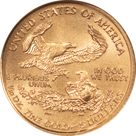 American Gold Eagles, Buffaloes, & Liberty Series 2005 $5 1/10 OZ AMERICAN GOLD EAGLE – NGC MS-69