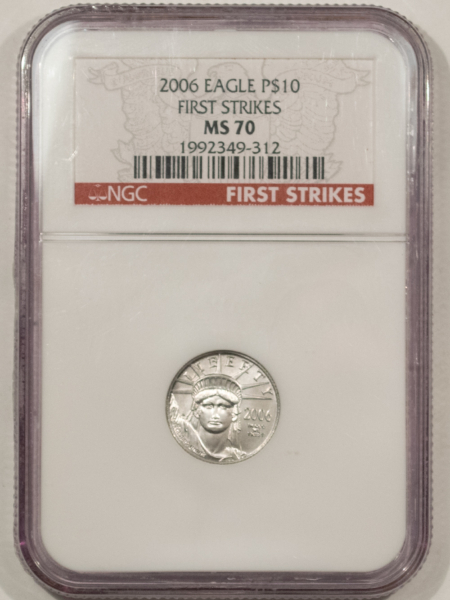 American Platinum Eagles 2006 $10 1/10 OZ AMERICAN PLATINUM EAGLE STATUE OF LIBERTY NGC MS70 FIRST STRIKE