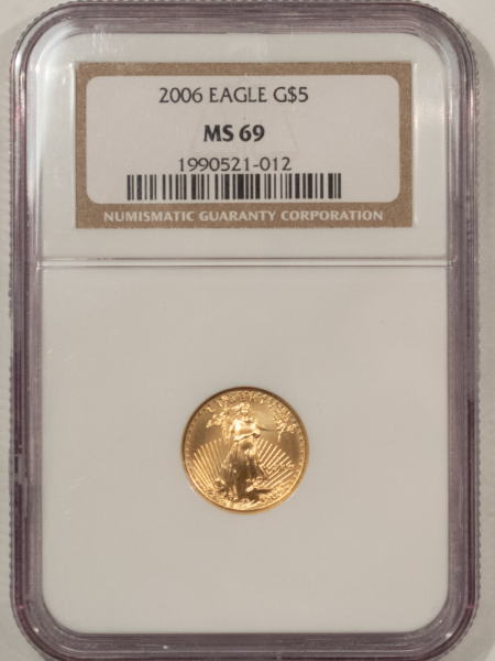 American Gold Eagles, Buffaloes, & Liberty Series 2006 $5 1/10 OZ AMERICAN GOLD EAGLE – NGC MS-69
