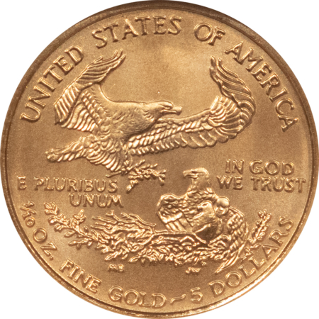 American Gold Eagles, Buffaloes, & Liberty Series 2006 $5 1/10 OZ AMERICAN GOLD EAGLE – NGC MS-70, FIRST STRIKES RED LABEL!