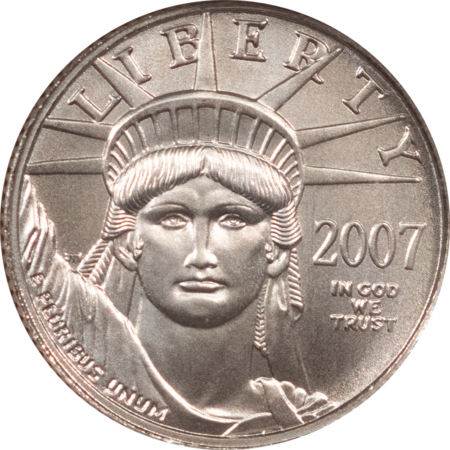 American Platinum Eagles 2007 $10 1/10 OZ AMERICAN PLATINUM EAGLE STATUE OF LIBERTY – NGC MS-70 PERFECT!