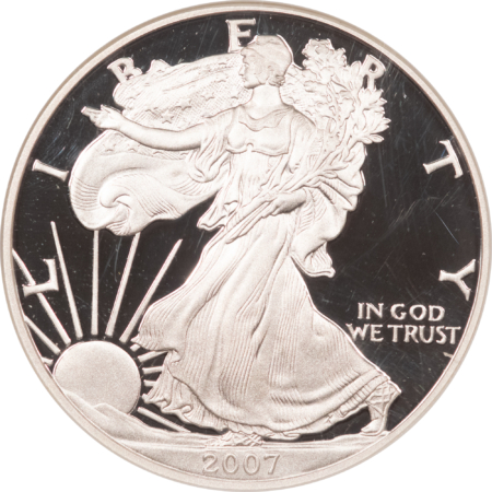 American Silver Eagles 2007-W $1 PROOF AMERICAN SILVER EAGLE, 1 OZ .999 – NGC PF-69 ULTRA CAMEO