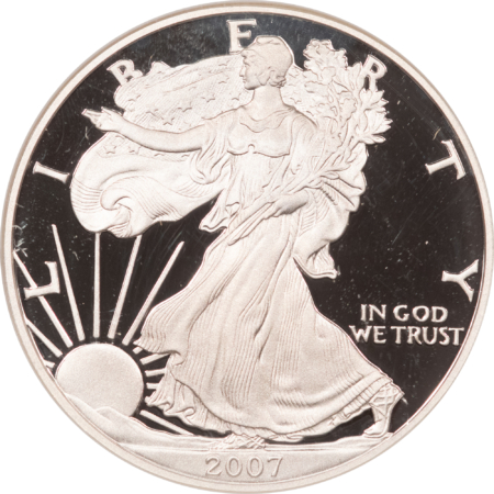 American Silver Eagles 2007-W $1 PROOF AMERICAN SILVER EAGLE, 1 OZ .999 – NGC PF-69 ULTRA CAMEO!