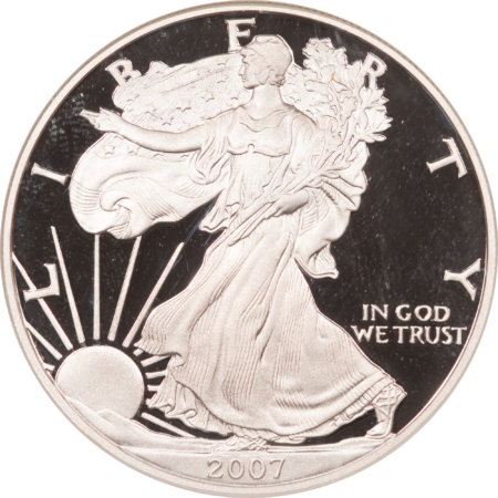 American Silver Eagles 2007-W $1 PROOF AMERICAN SILVER EAGLE, 1 OZ .999 – NGC PF-70 ULTRA CAMEO!