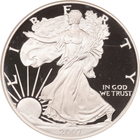 American Silver Eagles 2007-W $1 PROOF AMERICAN SILVER EAGLE, 1 OZ .999 – NGC PF-70 ULTRA CAMEO!