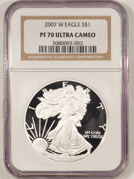 American Silver Eagles 2007-W $1 PROOF AMERICAN SILVER EAGLE 1 OZ .999 – NGC PF-70 ULTRA CAMEO PERFECT!