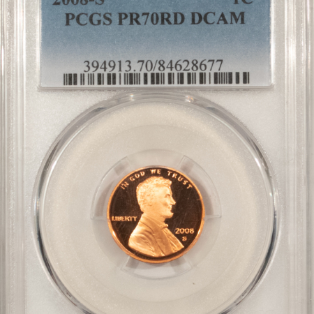 Lincoln Cents (Memorial) 2008-S PROOF LINCOLN CENT – PCGS PR-70 RD DCAM