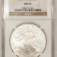 American Silver Eagles 2010 $1 AMERICAN SILVER EAGLE, 1 OZ .999 – NGC MS-70, EARLY RELEASES! PERFECT!