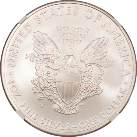 American Silver Eagles 2008-W $1 BURNISHED AMERICAN SILVER EAGLE, 1 OZ .999 – NGC MS-70