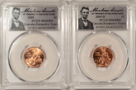 Lincoln Cents (Memorial) 2009 – 2009-D FORMATIVE YEARS LINCOLN CENT SET – PCGS MS-66 RD