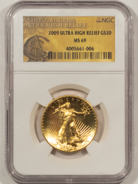 Bullion 2009 1 OZ ULTRA HIGH RELIEF $20 ST GAUDENS GOLD – NGC MS-69 W/ ORIGINAL BOX/BOOK