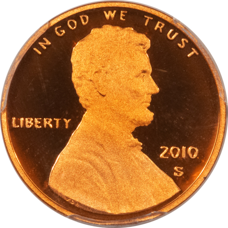 Lincoln Cents (Memorial) 2010-S PROOF SHIELD LINCOLN CENT – PCGS PR-70 RD DCAM
