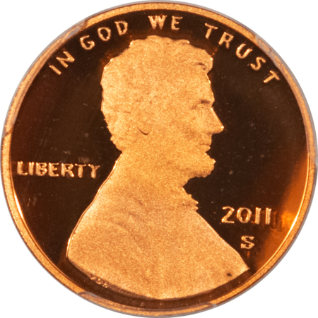 Lincoln Cents (Memorial) 2011-S PROOF SHIELD LINCOLN CENT – PCGS PR-70 RD DCAM
