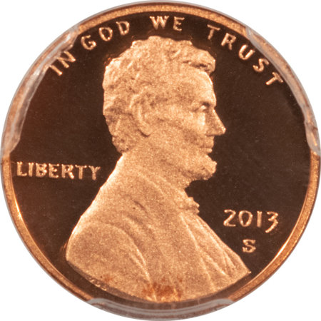 Lincoln Cents (Memorial) 2013-S PROOF SHIELD LINCOLN CENT – PCGS PR-70 RD DCAM